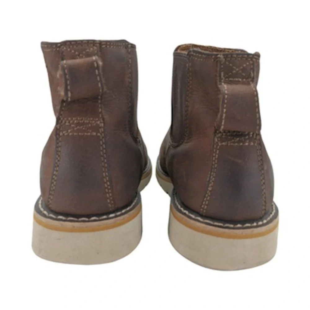 Carhartt Chelsea Boots Mens Size 8.5 Brown Leather Pull On Ankle Work Boots